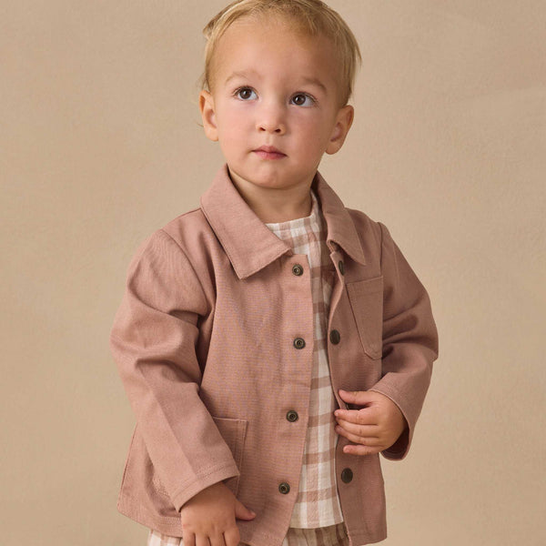 Quincy Mae - Woven Boxy Top Rustic Plaid