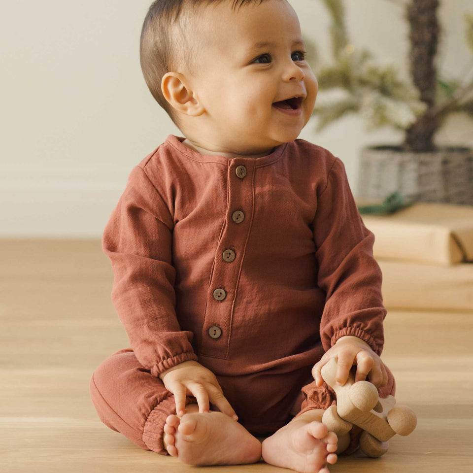 Quincy Mae - Woven Jumpsuit - Cranberry