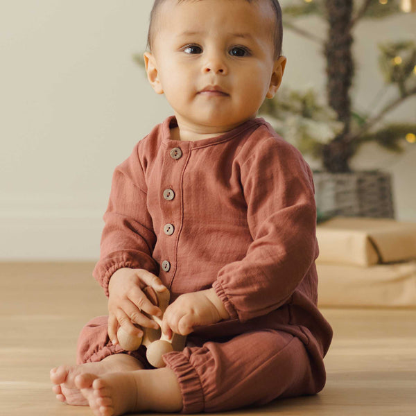 Quincy Mae - Woven Jumpsuit - Cranberry