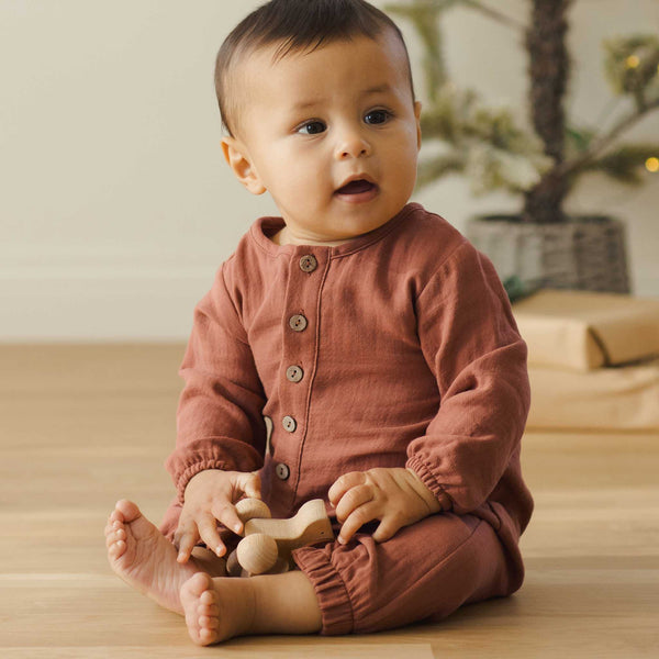 Quincy Mae - Woven Jumpsuit - Cranberry