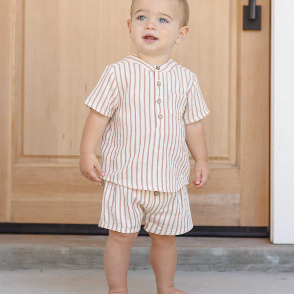 Quincy Mae - Woven Short - Vintage Stripe