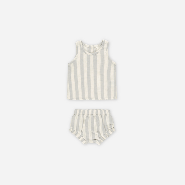 Quincy Mae - Woven Tank + Short Set - Sky Stripe