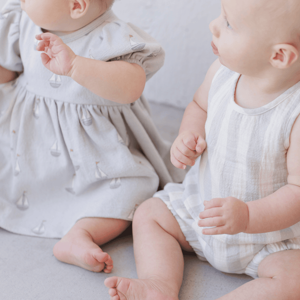 Quincy Mae - Woven Tank + Short Set - Sky Stripe