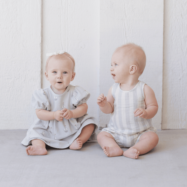 Quincy Mae - Woven Tank + Short Set - Sky Stripe