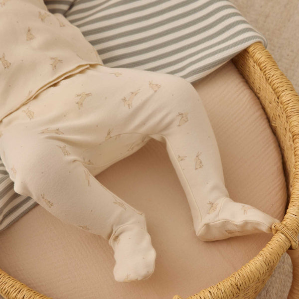 Quincy Mae - Wrap Top + Footed Pant Set - Bunnies