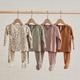 Quincy Mae - Wrap Top + Footed Pant Set - Cinnamon