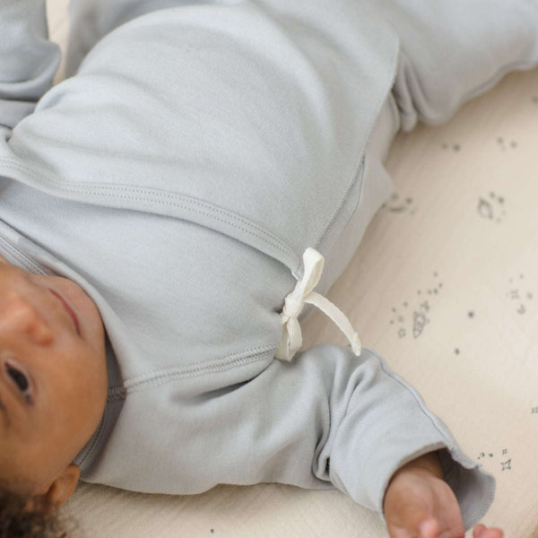 Quincy Mae -  Wrap Top + Footed Pant Set - Cloud