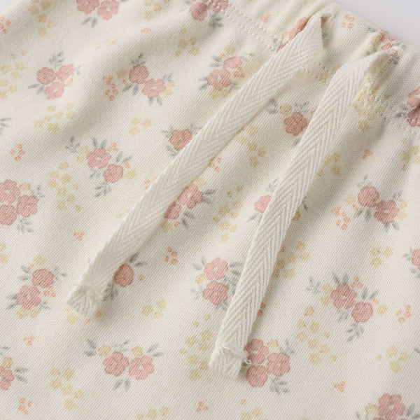 Quincy Mae - Wrap Top + Footed Pant Set - Flower Field