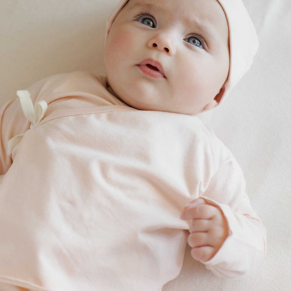 Quincy Mae - Wrap Top + Footed Pant Set - Petal