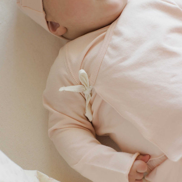 Quincy Mae - Wrap Top + Footed Pant Set - Petal