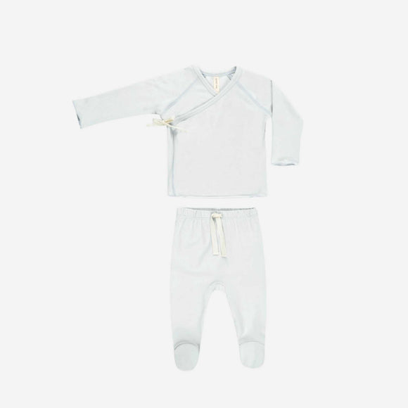 Quincy Mae - Wrap Top + Footed Pant Set (3 Colors)