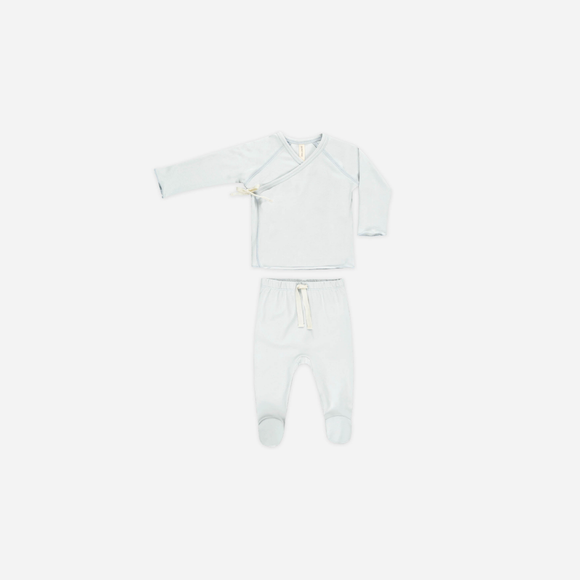 Quincy Mae - Wrap Top + Footed Pant Set (3 Colors)