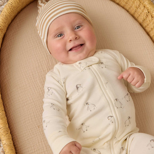 Quincy Mae - Zip Long Sleeve Sleeper - Penguins