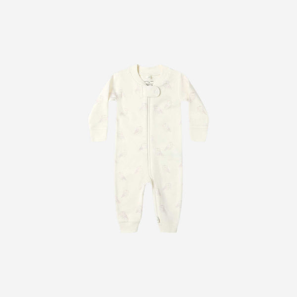 Quincy Mae - Zip Long Sleeve Sleeper - Snow Owl
