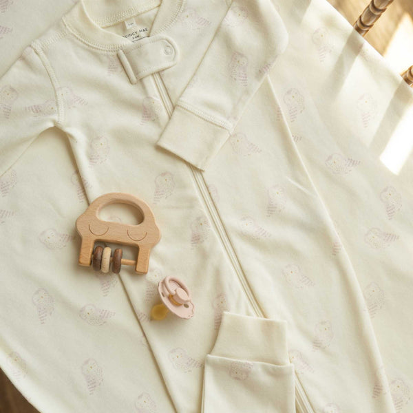 Quincy Mae - Zip Long Sleeve Sleeper - Snow Owl