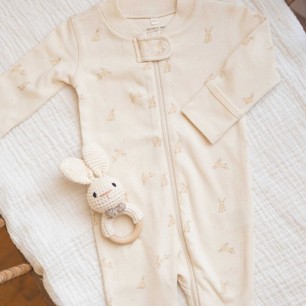 Quincy Mae - Zip Long Sleeve Sleeper Footie - Bunnies