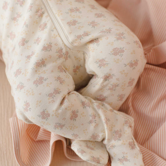 Quincy Mae - Zip Long Sleeve Sleeper Footie - Flower Field