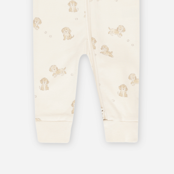 Quincy Mae - Zip Long Sleeve Sleeper Footie - Puppies