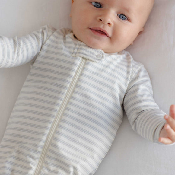 Quincy Mae -Zip Long Sleeve Sleeper Footie Cloud Stripe