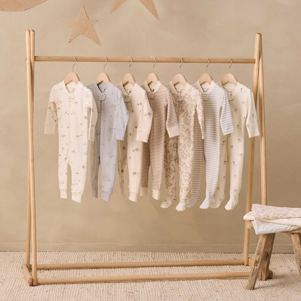 Quincy Mae -Zip Long Sleeve Sleeper Footie Cloud Stripe