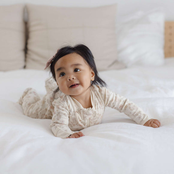 Quincy Mae -  Zip Long Sleeve Sleeper Footie Floral Vine