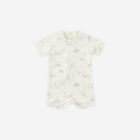Quincy Mae - Zip Rashguard One-Piece - Dinosaur
