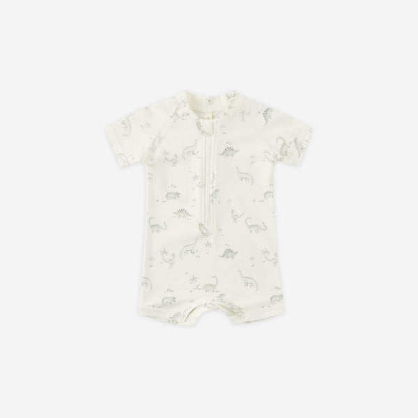Quincy Mae - Zip Rashguard One-Piece - Dinosaur