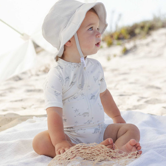 Quincy Mae - Zip Rashguard One-Piece - Dinosaur