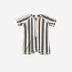 Quincy Mae - Zip Rashguard One-Piece - Retro Ocean Stripe