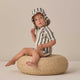 Quincy Mae - Zip Rashguard One-Piece - Retro Ocean Stripe