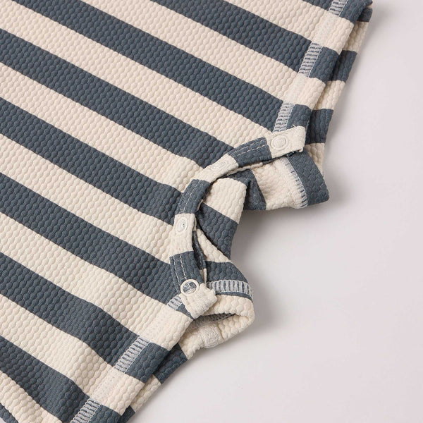 Quincy Mae - Zip Rashguard One-Piece - Retro Ocean Stripe