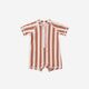 Quincy Mae - Zip Rashguard One-Piece - Retro Poppy Stripe