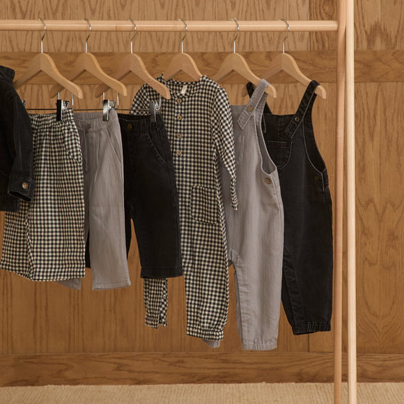 Rylee + Cru - Long Sleeve Woven Jumpsuit - Black Gingham