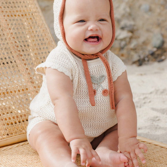 Rylee + Cru - Scallop Knit Baby Set - Cherry