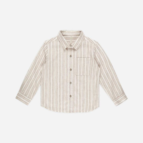 Rylee + Cru - Collared Long Sleeve Shirt - Stone Stripe