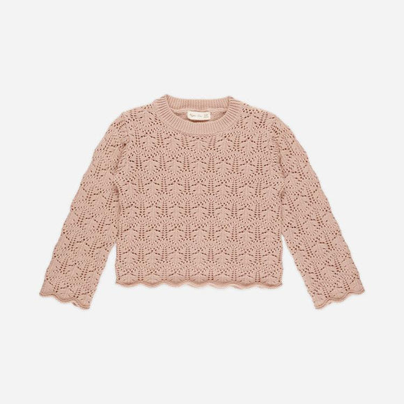 Rylee + Cru - Crochet Knit Pullover - Rose