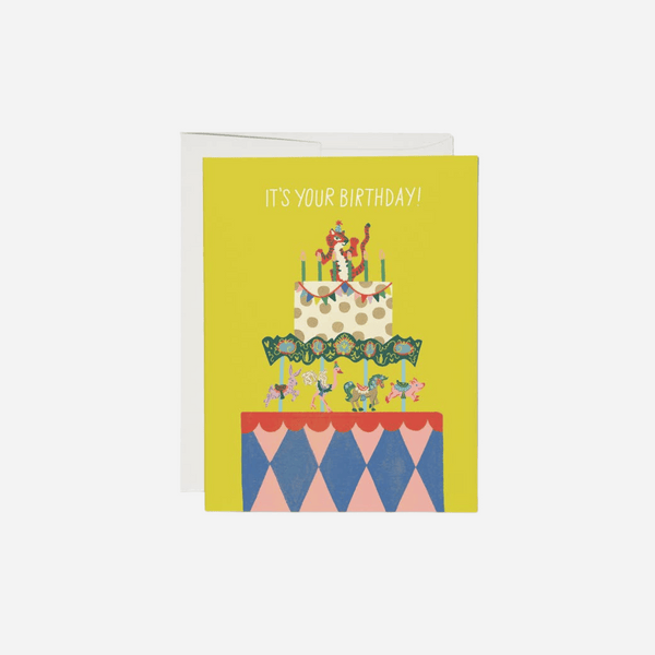 Red Cap Cards - Cake Carousel Birthday Greeting Card