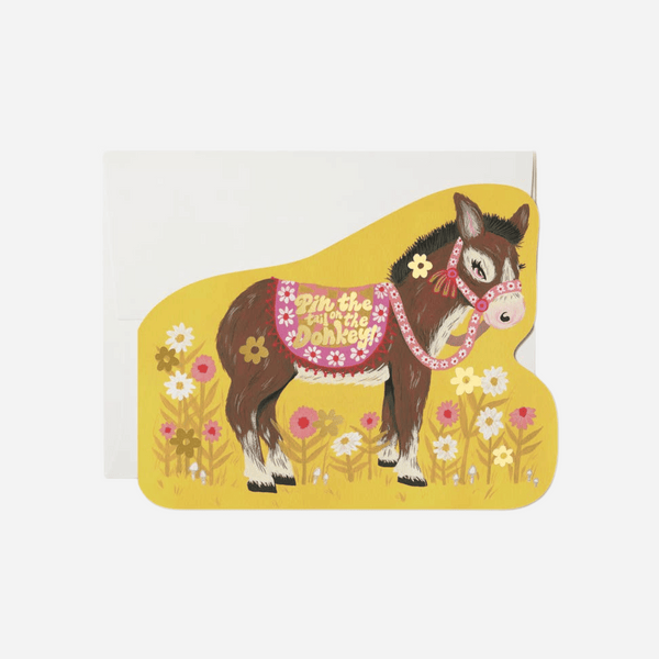 Red Cap Cards - Pin The Tail On The Donkey Birthday Card