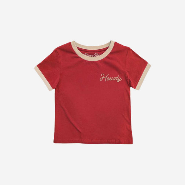 River Road Clothing Co - Howdy (Youth) Vintage Ringer - Red