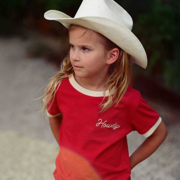 River Road Clothing Co - Howdy (Youth) Vintage Ringer - Red