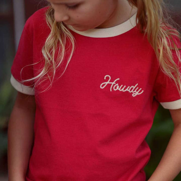 River Road Clothing Co - Howdy (Youth) Vintage Ringer - Red