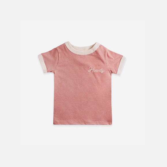 River Road Clothing Co - Howdy (Youth) Vintage Ringer - Pink