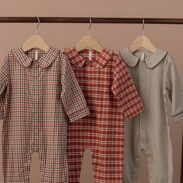 Rylee + Cru - Baby Pajama Romper - Holiday Gingham