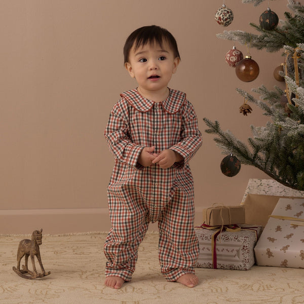 Rylee + Cru - Baby Pajama Romper - Holiday Gingham