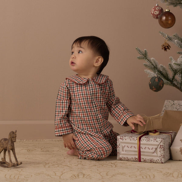 Rylee + Cru - Baby Pajama Romper - Holiday Gingham