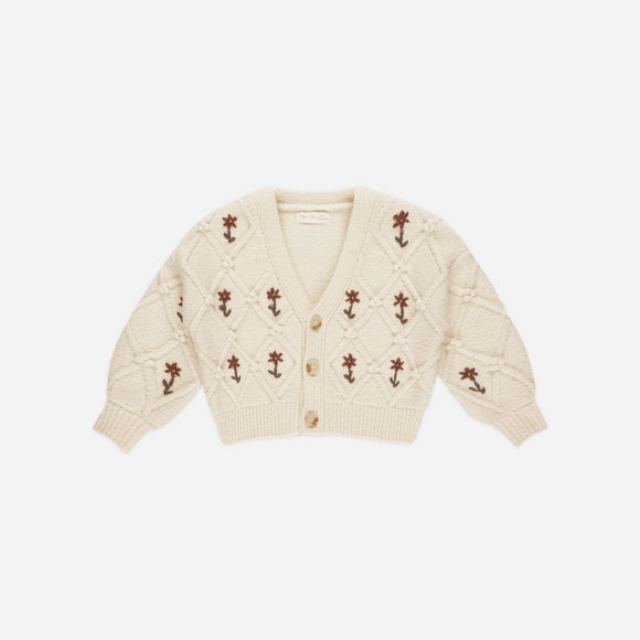 Rylee + Cru - Boxy Cardigan - Winter Floral Embroidery