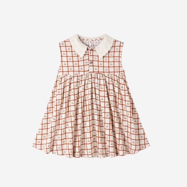 Rylee + Cru - Collared Babydoll Dress - Cherry Check