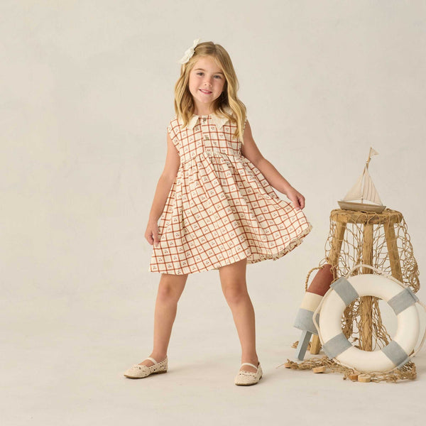 Rylee + Cru - Collared Babydoll Dress - Cherry Check