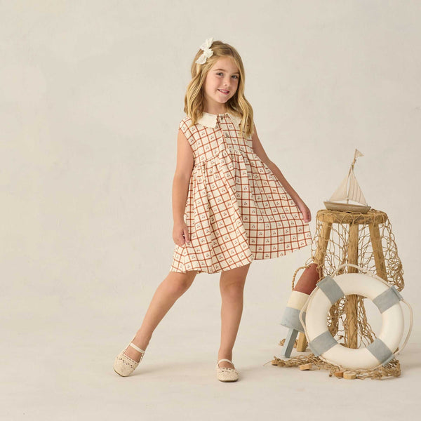 Rylee + Cru - Collared Babydoll Dress - Cherry Check