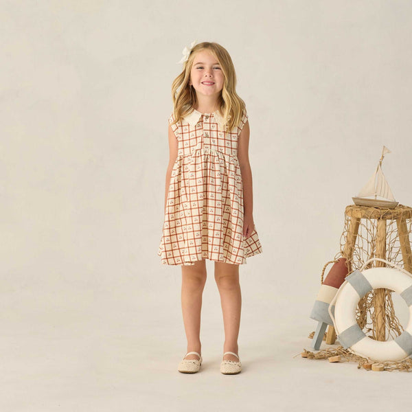 Rylee + Cru - Collared Babydoll Dress - Cherry Check